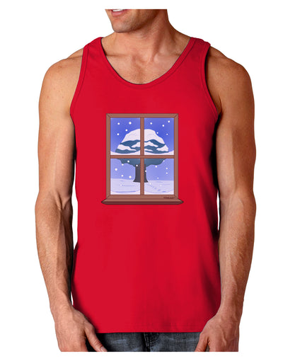 Frosty Window Design Dark Loose Tank Top-Mens Loose Tank Top-TooLoud-Red-Small-Davson Sales