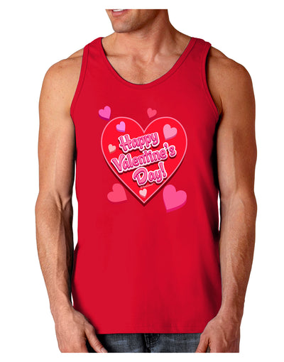 Happy Valentine's Day Romantic Hearts Dark Loose Tank Top-Mens Loose Tank Top-TooLoud-Red-Small-Davson Sales