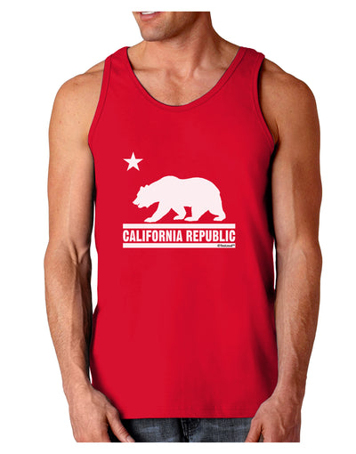 California Republic Design - Cali Bear Dark Loose Tank Top by TooLoud-Mens Loose Tank Top-TooLoud-Red-Small-Davson Sales