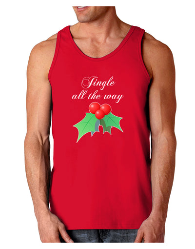 Jingle All the Way - holly Dark Loose Tank Top-Mens Loose Tank Top-TooLoud-Red-Small-Davson Sales