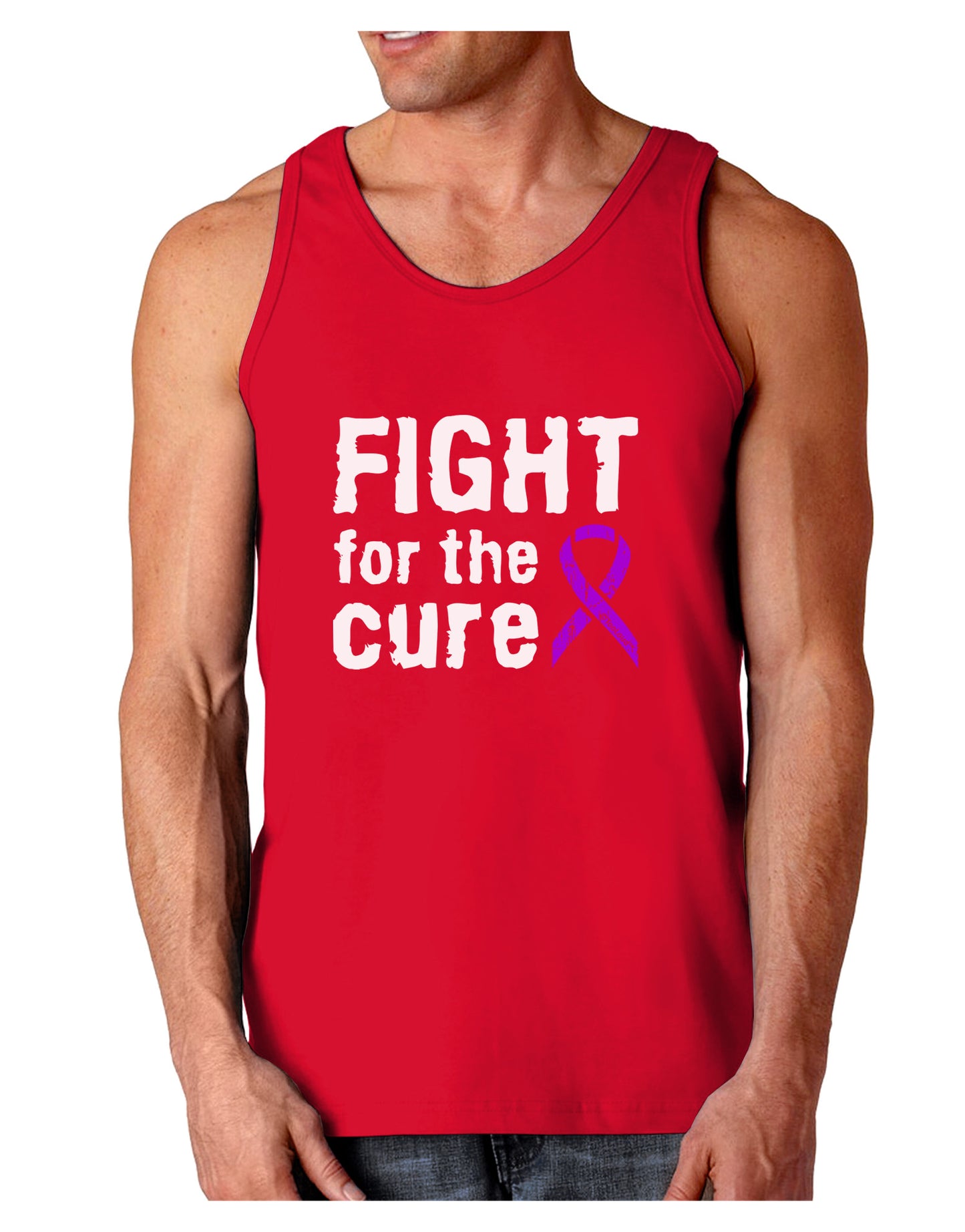 Fight for the Cure - Purple Ribbon Epilepsy Dark Loose Tank Top-Mens Loose Tank Top-TooLoud-Red-Small-Davson Sales