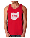 Ohio - United States Shape Dark Loose Tank Top by TooLoud-Mens Loose Tank Top-TooLoud-Red-Small-Davson Sales