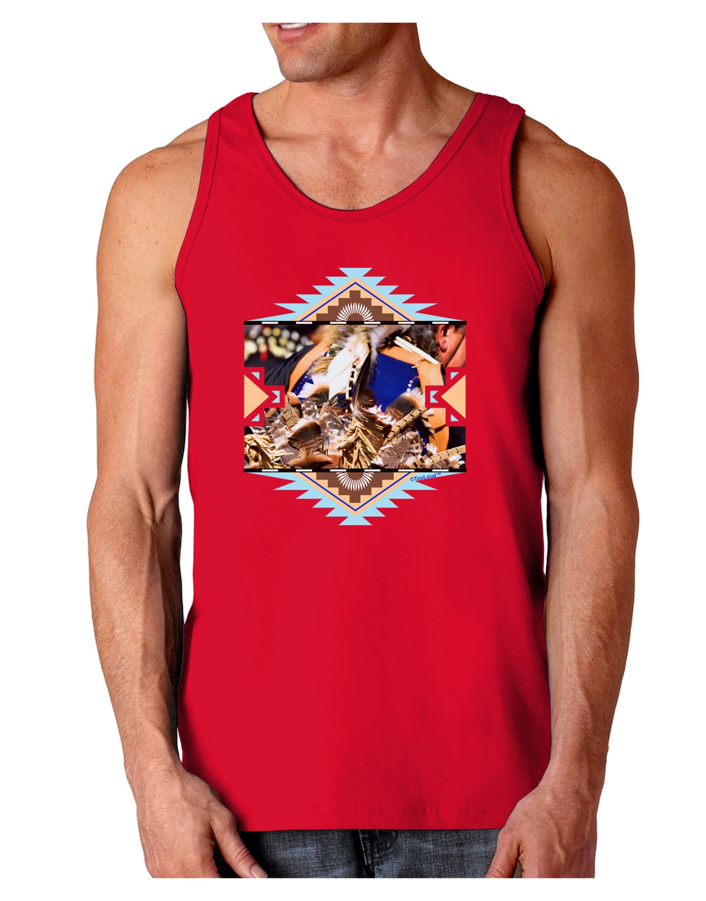 Native American Dancer 1 Dark Loose Tank Top-Mens Loose Tank Top-TooLoud-Red-Small-Davson Sales
