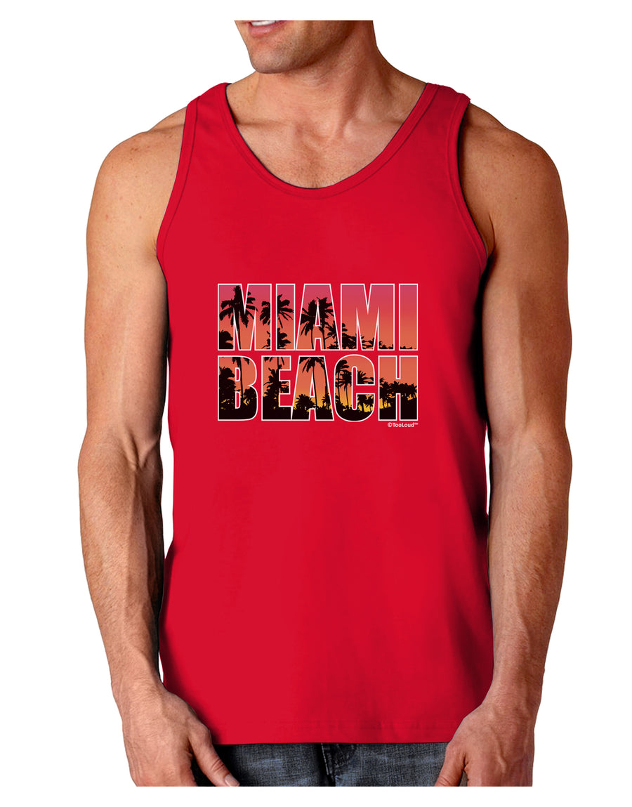 Miami Beach - Sunset Palm Trees Dark Loose Tank Top by TooLoud-Mens Loose Tank Top-TooLoud-Black-Small-Davson Sales