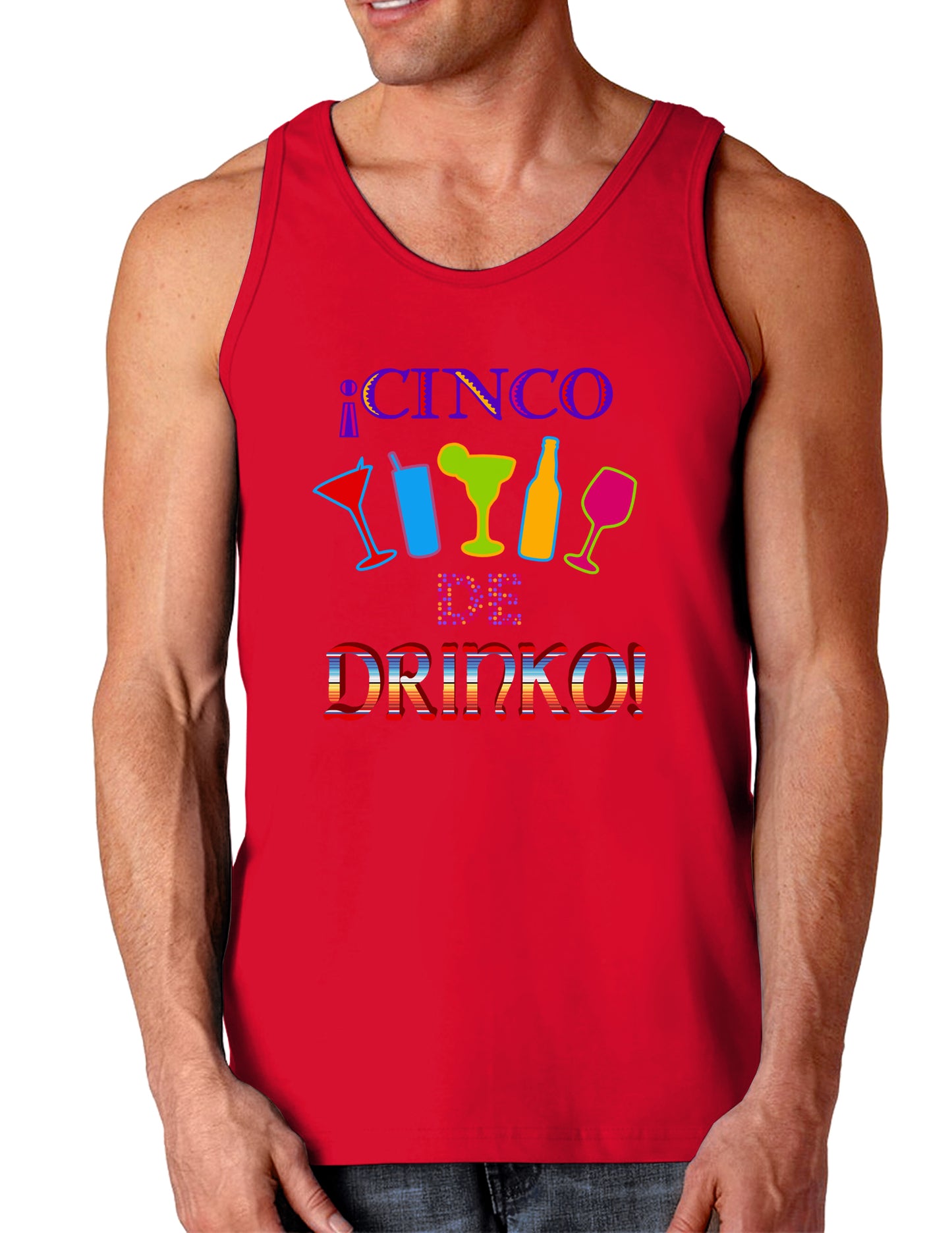 Cinco de Drinko! Dark Loose Tank Top-Mens Loose Tank Top-TooLoud-Red-Small-Davson Sales