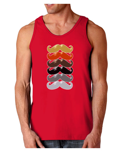 Natural Mustache Rainbow Dark Loose Tank Top-Mens Loose Tank Top-TooLoud-Red-Small-Davson Sales