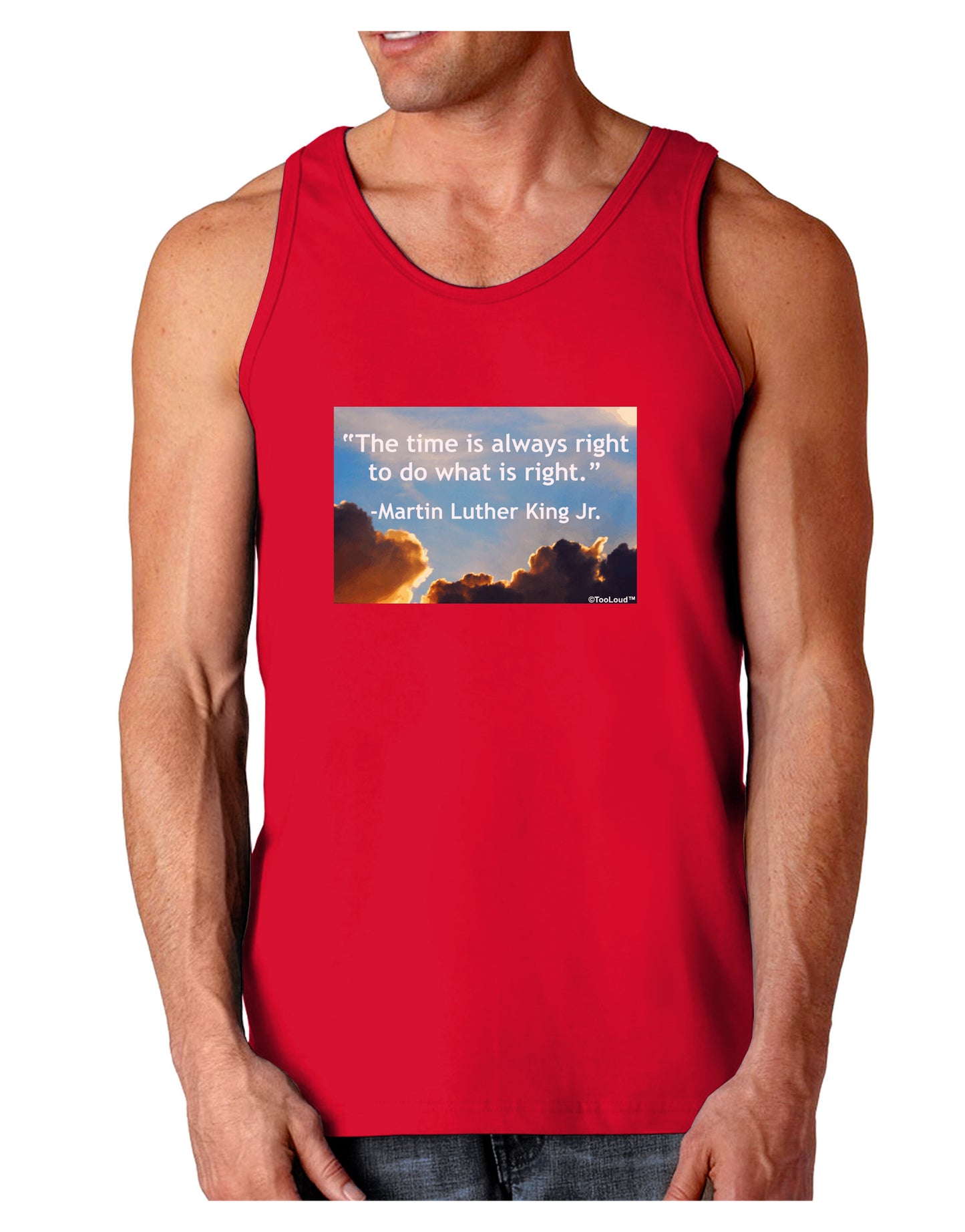 The Time Is Always Right Dark Loose Tank Top-Mens Loose Tank Top-TooLoud-Red-Small-Davson Sales