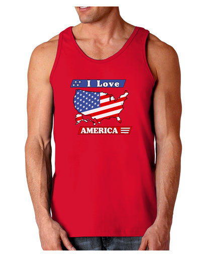 I Love America Dark Loose Tank Top-Mens Loose Tank Top-TooLoud-Red-Small-Davson Sales