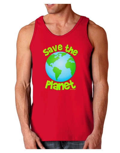 Save the Planet - Earth Dark Loose Tank Top-Mens Loose Tank Top-TooLoud-Red-Small-Davson Sales