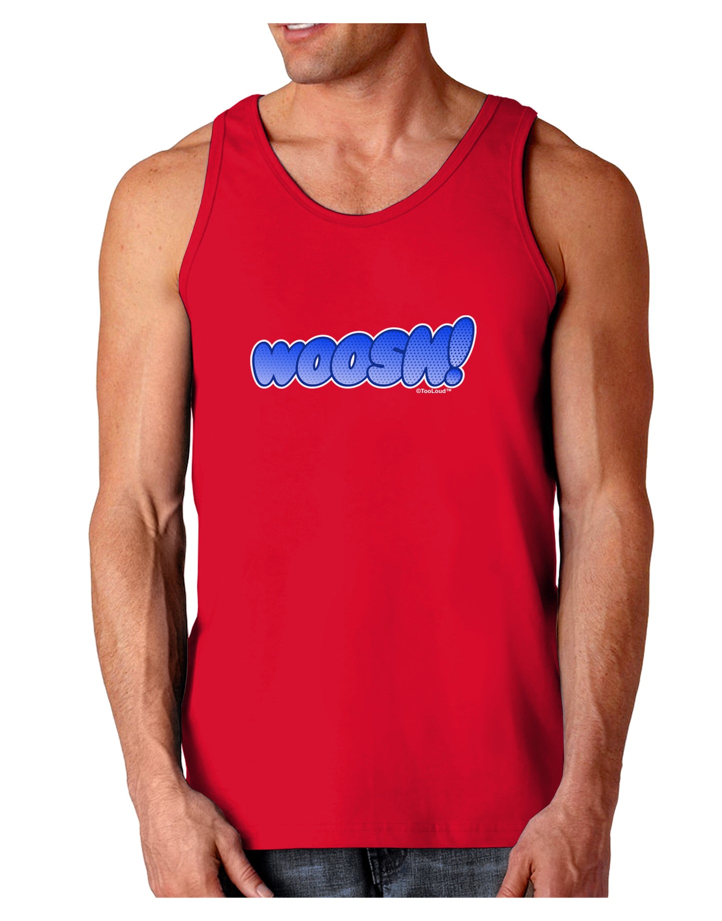 Onomatopoeia WOOSH Dark Loose Tank Top-Mens Loose Tank Top-TooLoud-Red-Small-Davson Sales
