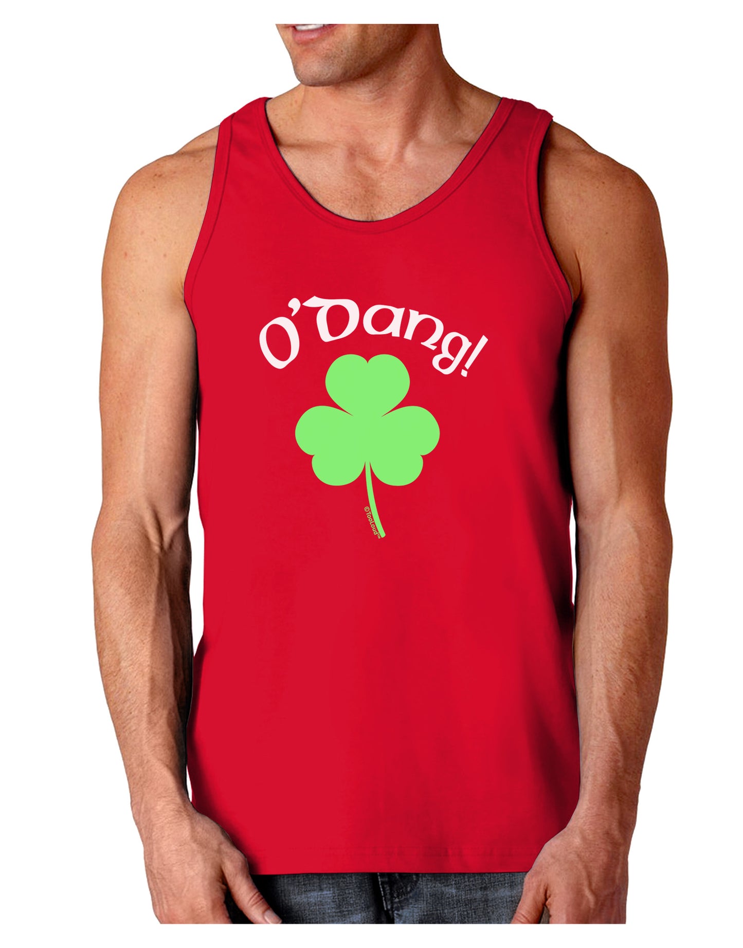 O'Dang - St Patrick's Day Dark Loose Tank Top-Mens Loose Tank Top-TooLoud-Red-Small-Davson Sales