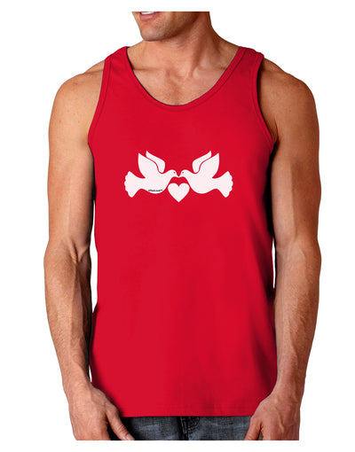 Two Turtle Doves Dark Loose Tank Top-Mens Loose Tank Top-TooLoud-Red-Small-Davson Sales