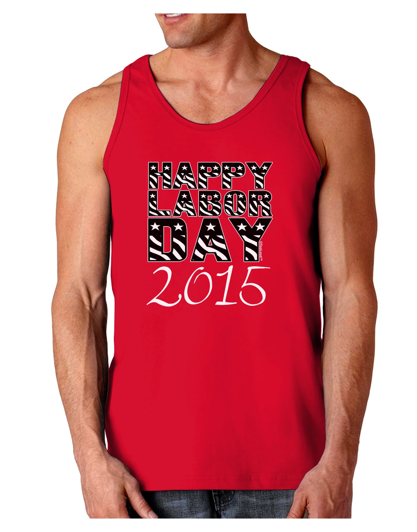 Happy Labor Day 2015 Dark Loose Tank Top-Mens Loose Tank Top-TooLoud-Red-Small-Davson Sales