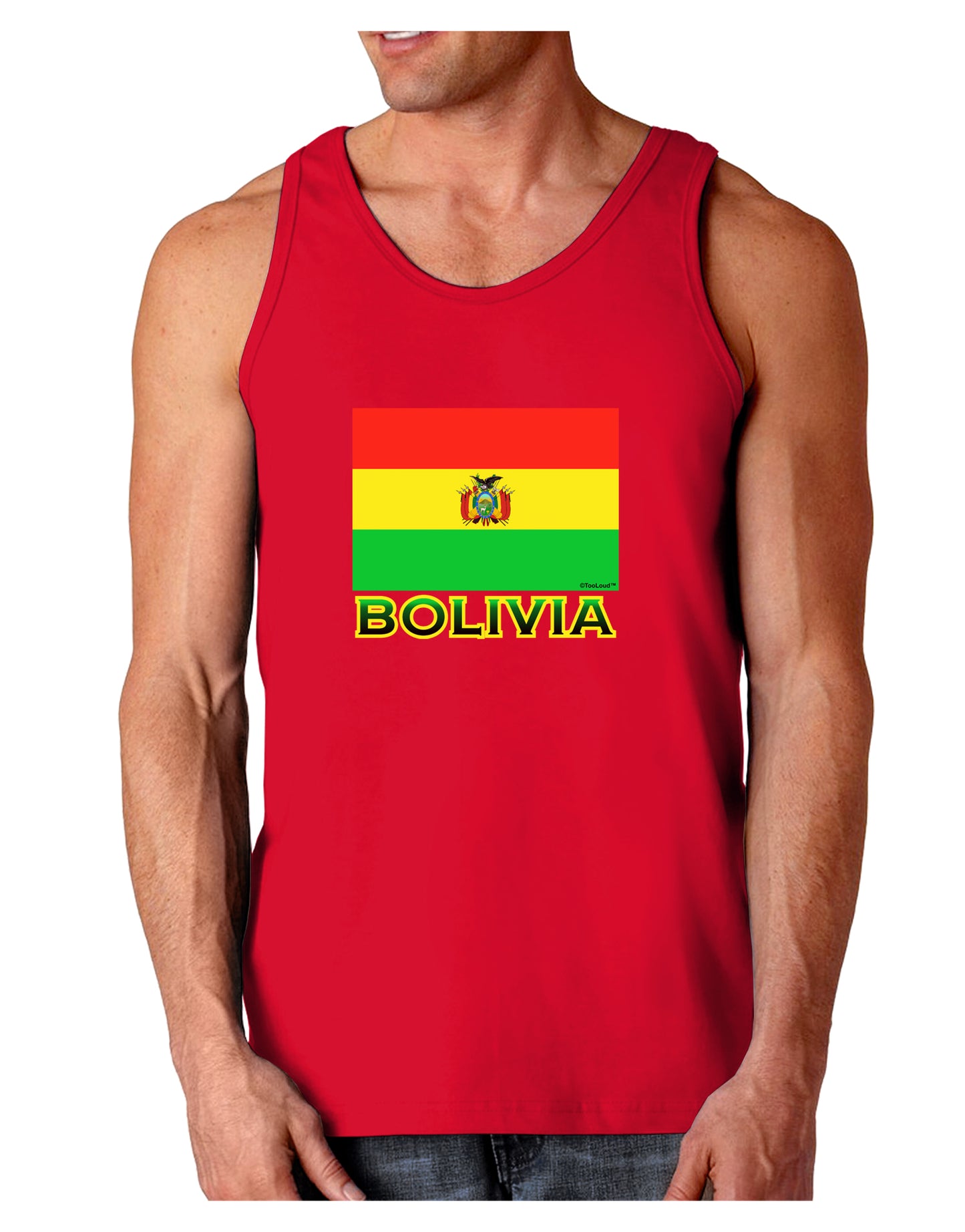 Bolivia Flag Dark Loose Tank Top-Mens Loose Tank Top-TooLoud-Red-Small-Davson Sales