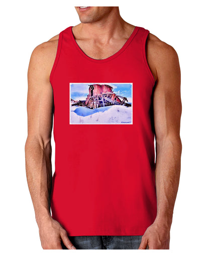 Victor Mines Colorado Watercolor Dark Loose Tank Top-Mens Loose Tank Top-TooLoud-Red-Small-Davson Sales