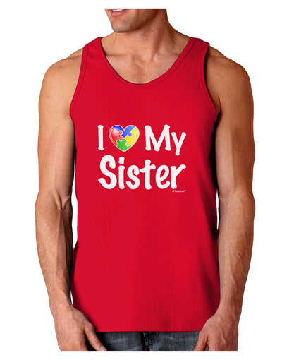 I Heart My Sister - Autism Awareness Dark Loose Tank Top by TooLoud-Mens Loose Tank Top-TooLoud-Red-Small-Davson Sales