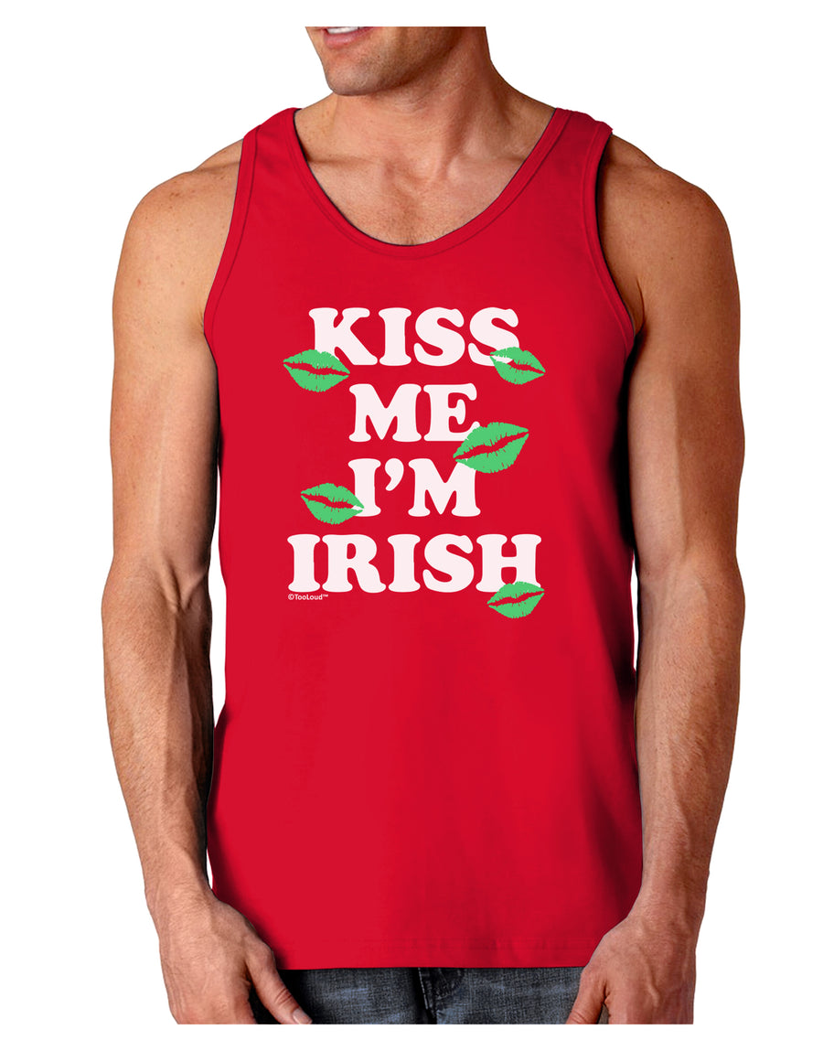 Kiss Me I'm Irish - Green Kisses Dark Loose Tank Top by TooLoud-Mens Loose Tank Top-TooLoud-Black-Small-Davson Sales