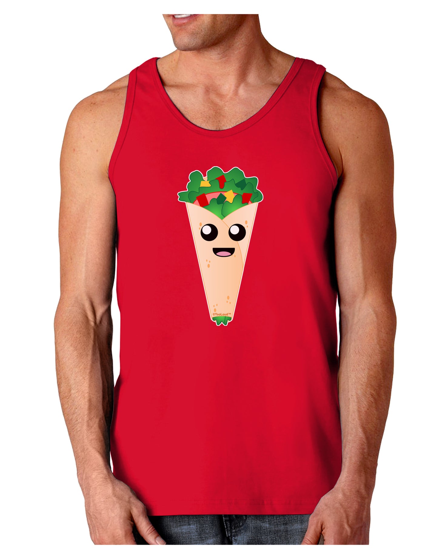 Cute Wrap Dark Loose Tank Top-Mens Loose Tank Top-TooLoud-Red-Small-Davson Sales