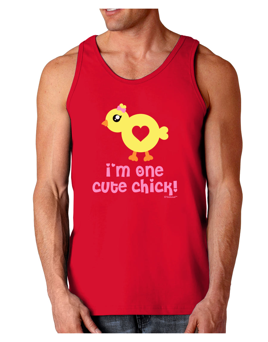 I'm One Cute Chick Dark Loose Tank Top by TooLoud-Mens Loose Tank Top-TooLoud-Black-Small-Davson Sales