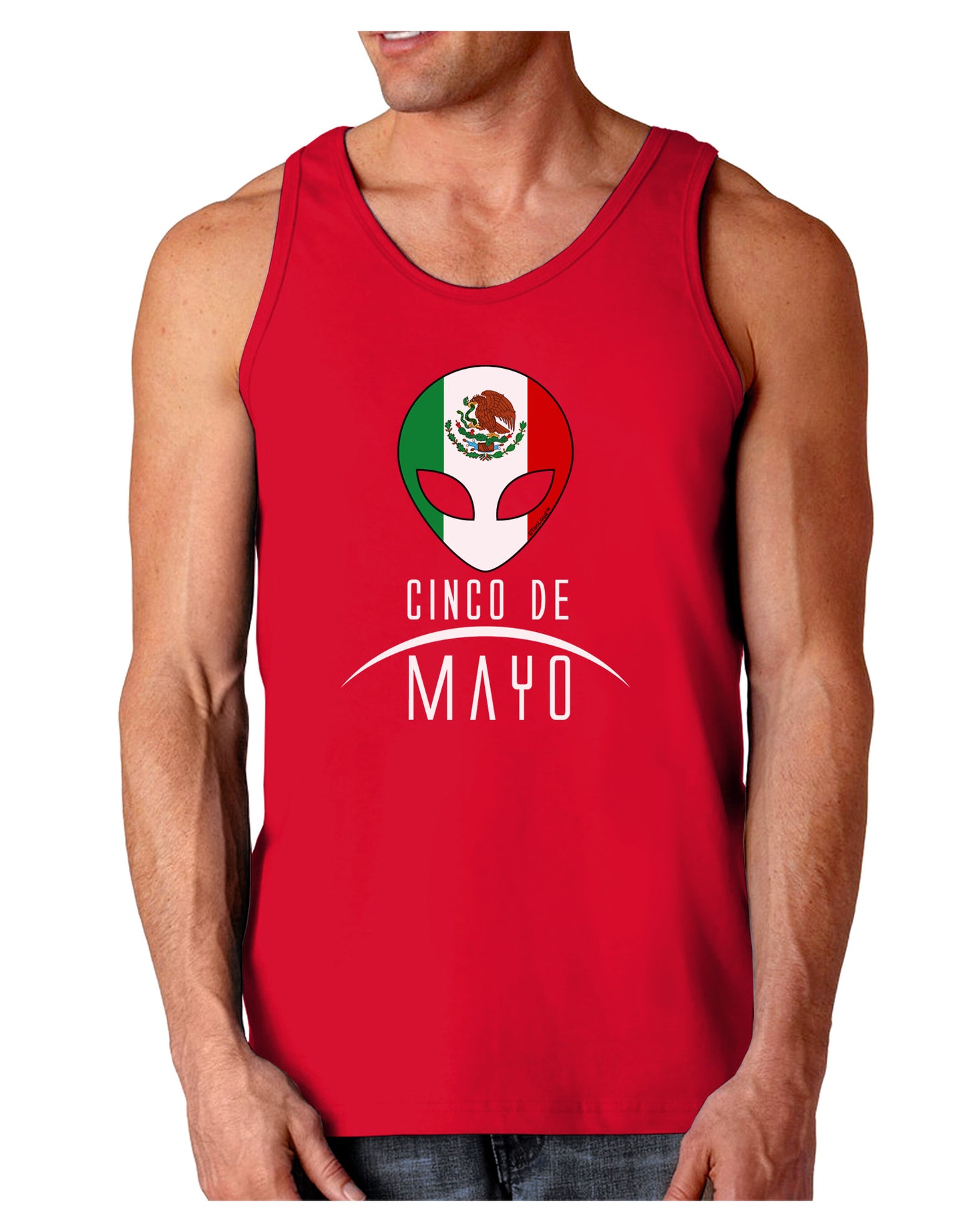 Mexican Extraterrestrial Text Dark Loose Tank Top-Mens Loose Tank Top-TooLoud-Red-Small-Davson Sales
