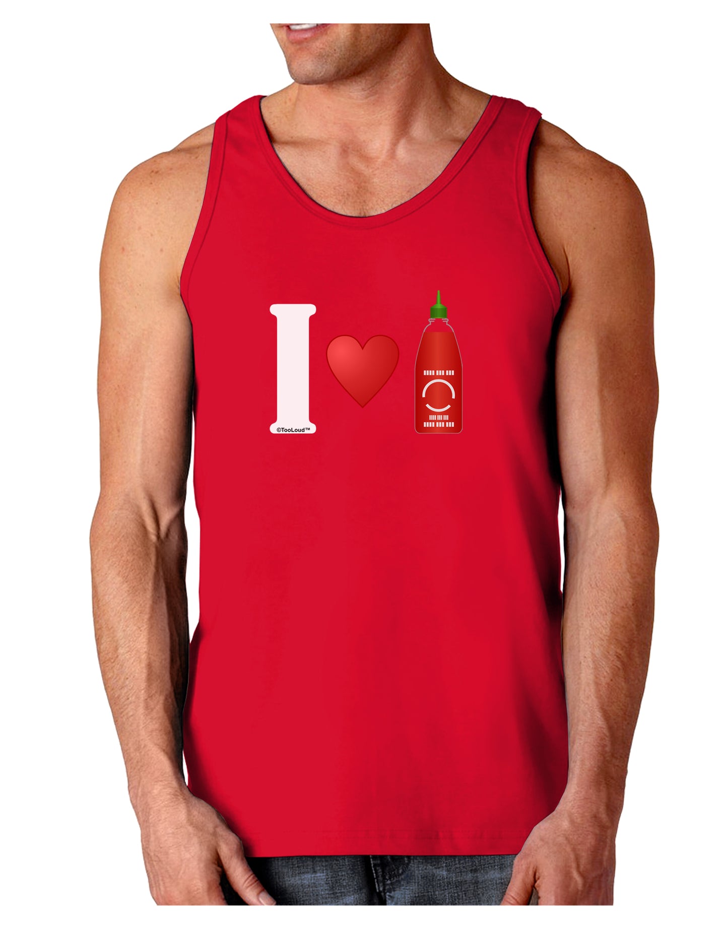 I Heart Sriracha Design Dark Loose Tank Top by TooLoud-Mens Loose Tank Top-TooLoud-Red-Small-Davson Sales