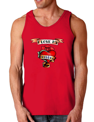 Tattoo Heart I Love My Grandpa Dark Loose Tank Top-Mens Loose Tank Top-TooLoud-Red-Small-Davson Sales