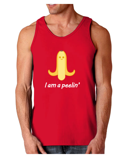 Banana - I am a Peelin Dark Loose Tank Top-Mens Loose Tank Top-TooLoud-Red-Small-Davson Sales