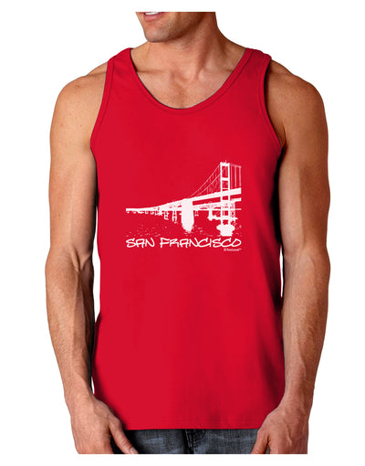 Bay Bridge Cutout Design - San Francisco Dark Loose Tank Top by TooLoud-Mens Loose Tank Top-TooLoud-Red-Small-Davson Sales