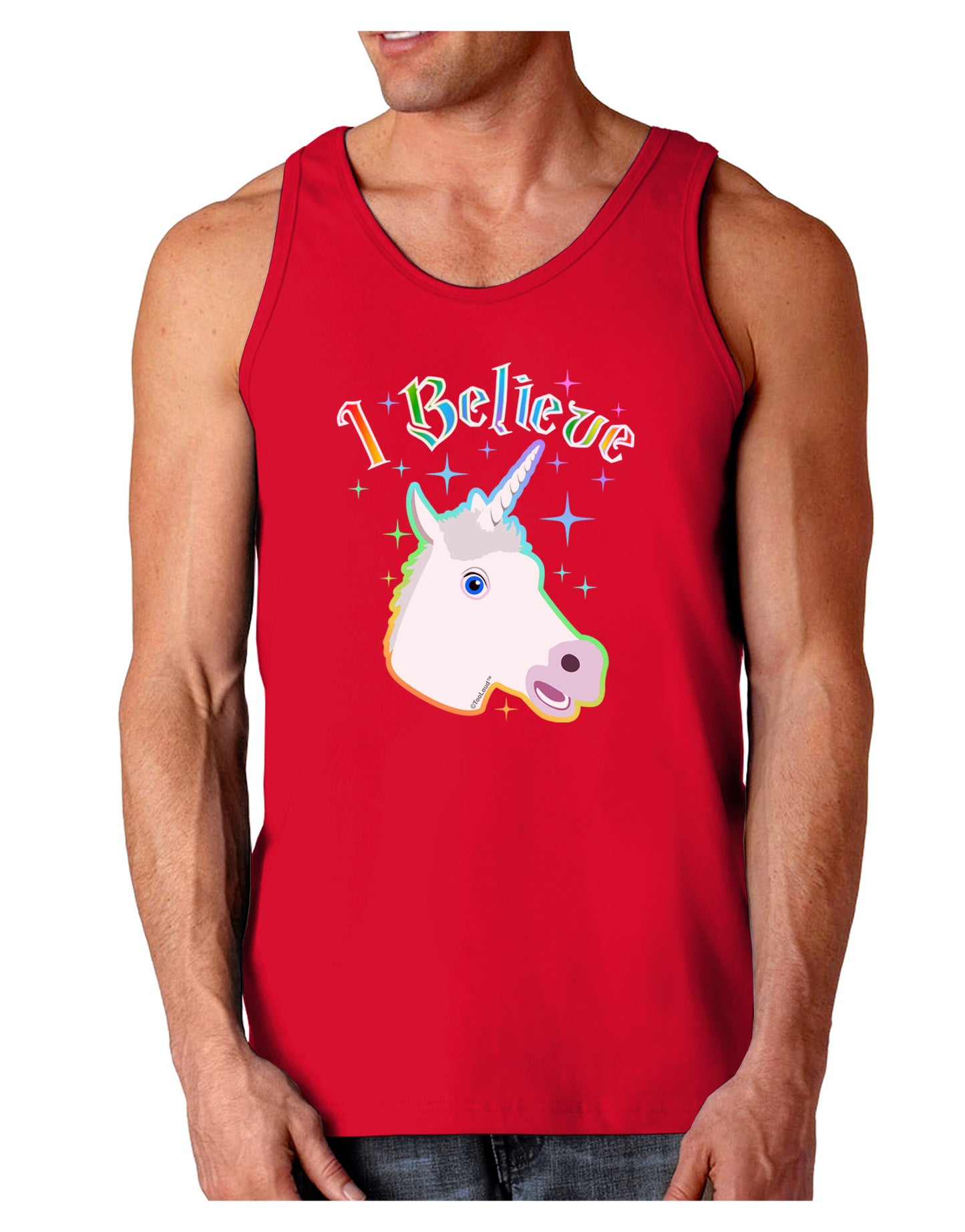 I Believe in Unicorns Dark Loose Tank Top-Mens Loose Tank Top-TooLoud-Red-Small-Davson Sales