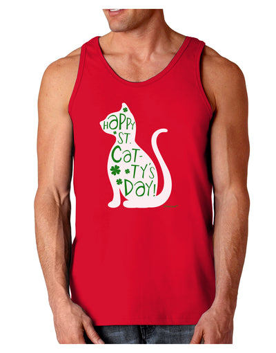 Happy St. Catty's Day - St. Patrick's Day Cat Dark Loose Tank Top by TooLoud-Mens Loose Tank Top-TooLoud-Red-Small-Davson Sales