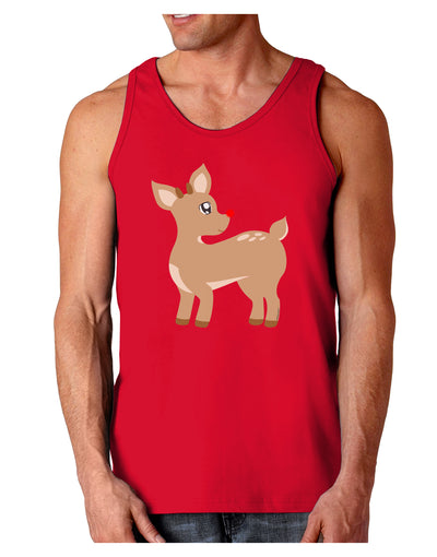 Cute Little Rudolph the Reindeer - Christmas Dark Loose Tank Top by TooLoud-Mens Loose Tank Top-TooLoud-Red-Small-Davson Sales