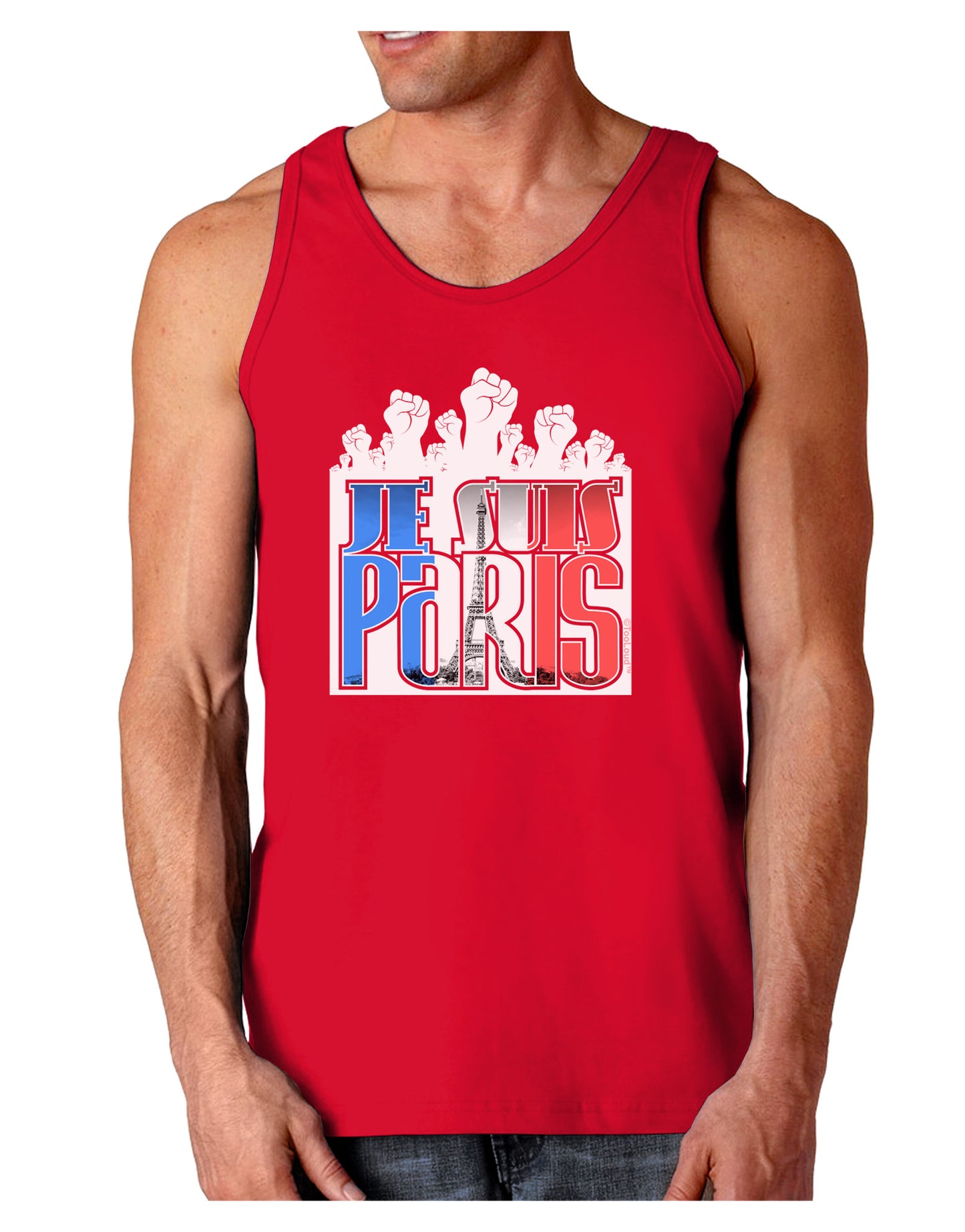 Je Suis Paris - Strong Dark Loose Tank Top by-Mens Loose Tank Top-TooLoud-Red-Small-Davson Sales