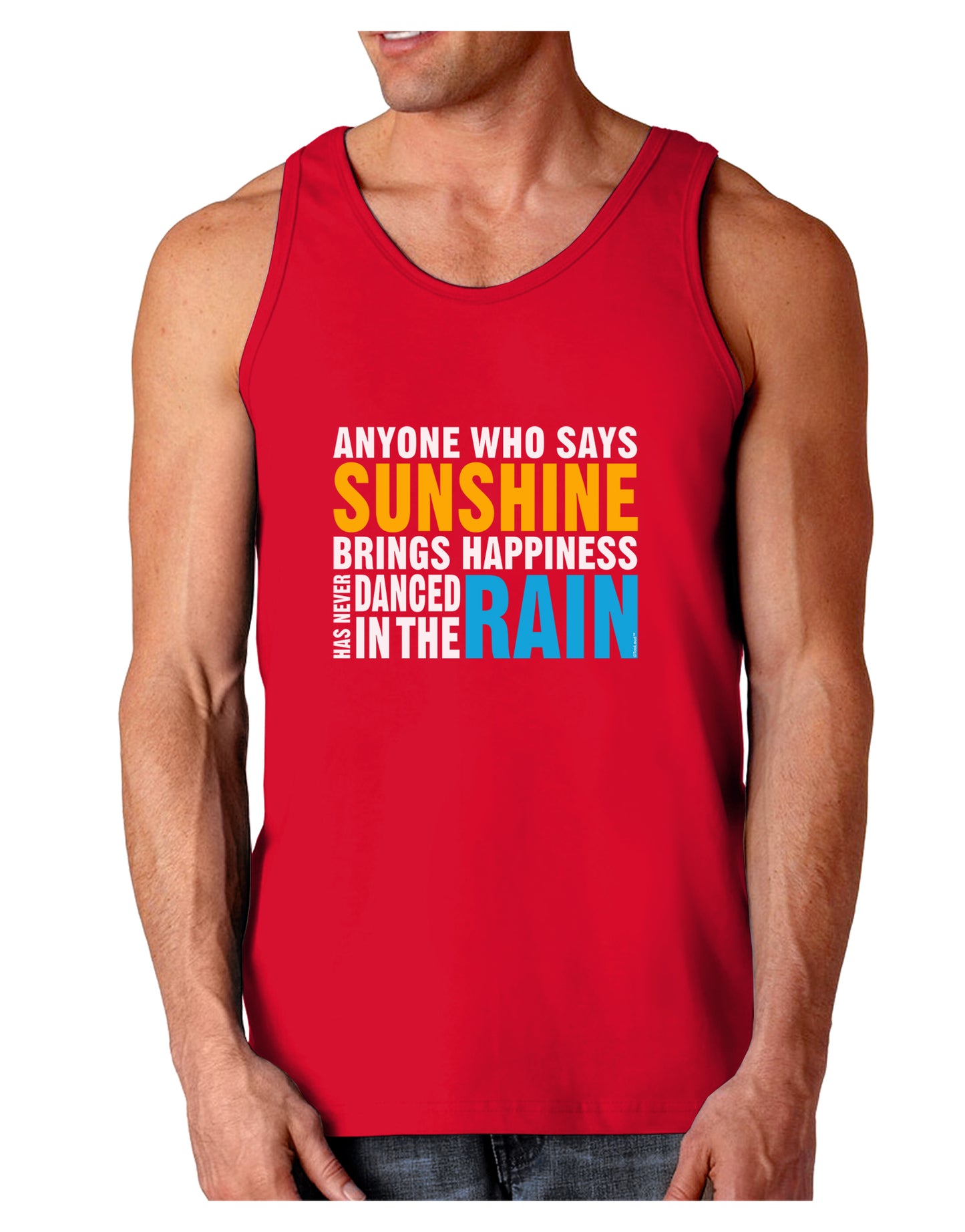 Anyone Who Says Sunshine Inspirational Quote Dark Loose Tank Top-Mens Loose Tank Top-TooLoud-Red-Small-Davson Sales