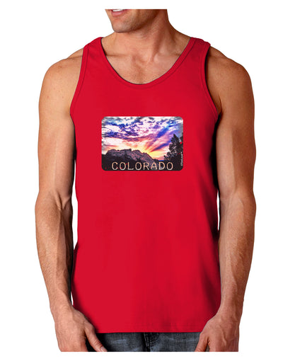 Colorado Rainbow Sunset Text Dark Loose Tank Top-Mens Loose Tank Top-TooLoud-Red-Small-Davson Sales