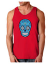 Version 3 Blue Day of the Dead Calavera Dark Loose Tank Top-Mens Loose Tank Top-TooLoud-Red-Small-Davson Sales