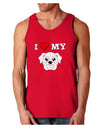 I Heart My - Cute Bulldog - White Dark Loose Tank Top by TooLoud-Mens Loose Tank Top-TooLoud-Red-Small-Davson Sales