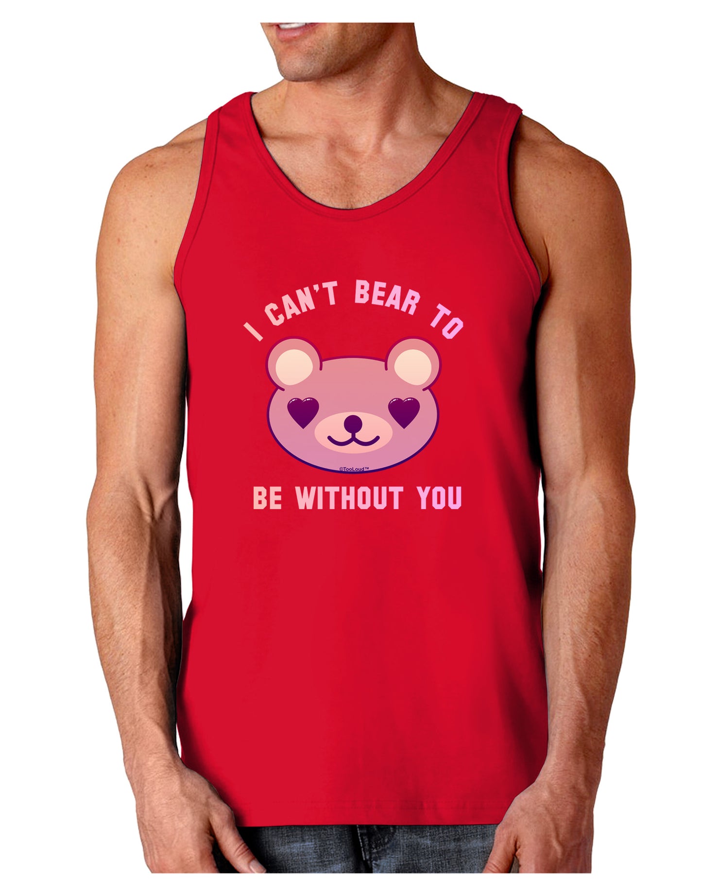 I Can't Bear to be Without You Dark Loose Tank Top by-Mens Loose Tank Top-TooLoud-Red-Small-Davson Sales