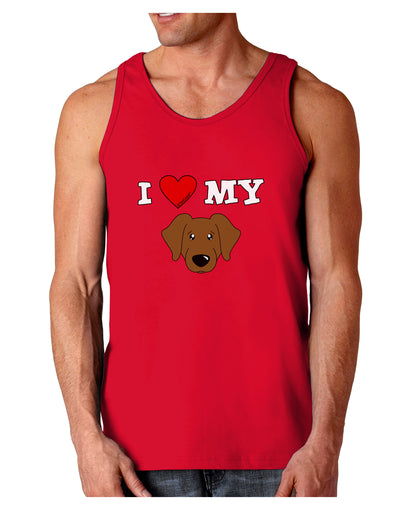 I Heart My - Cute Chocolate Labrador Retriever Dog Dark Loose Tank Top by TooLoud-Mens Loose Tank Top-TooLoud-Red-Small-Davson Sales