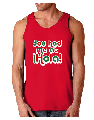 You Had Me at Hola - Mexican Flag Colors Dark Loose Tank Top by TooLoud-Mens Loose Tank Top-TooLoud-Red-Small-Davson Sales