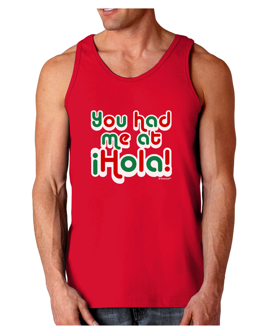 You Had Me at Hola - Mexican Flag Colors Dark Loose Tank Top by TooLoud-Mens Loose Tank Top-TooLoud-Black-Small-Davson Sales