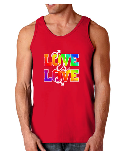 Love Is Love Gay Pride Dark Loose Tank Top-Mens Loose Tank Top-TooLoud-Red-Small-Davson Sales