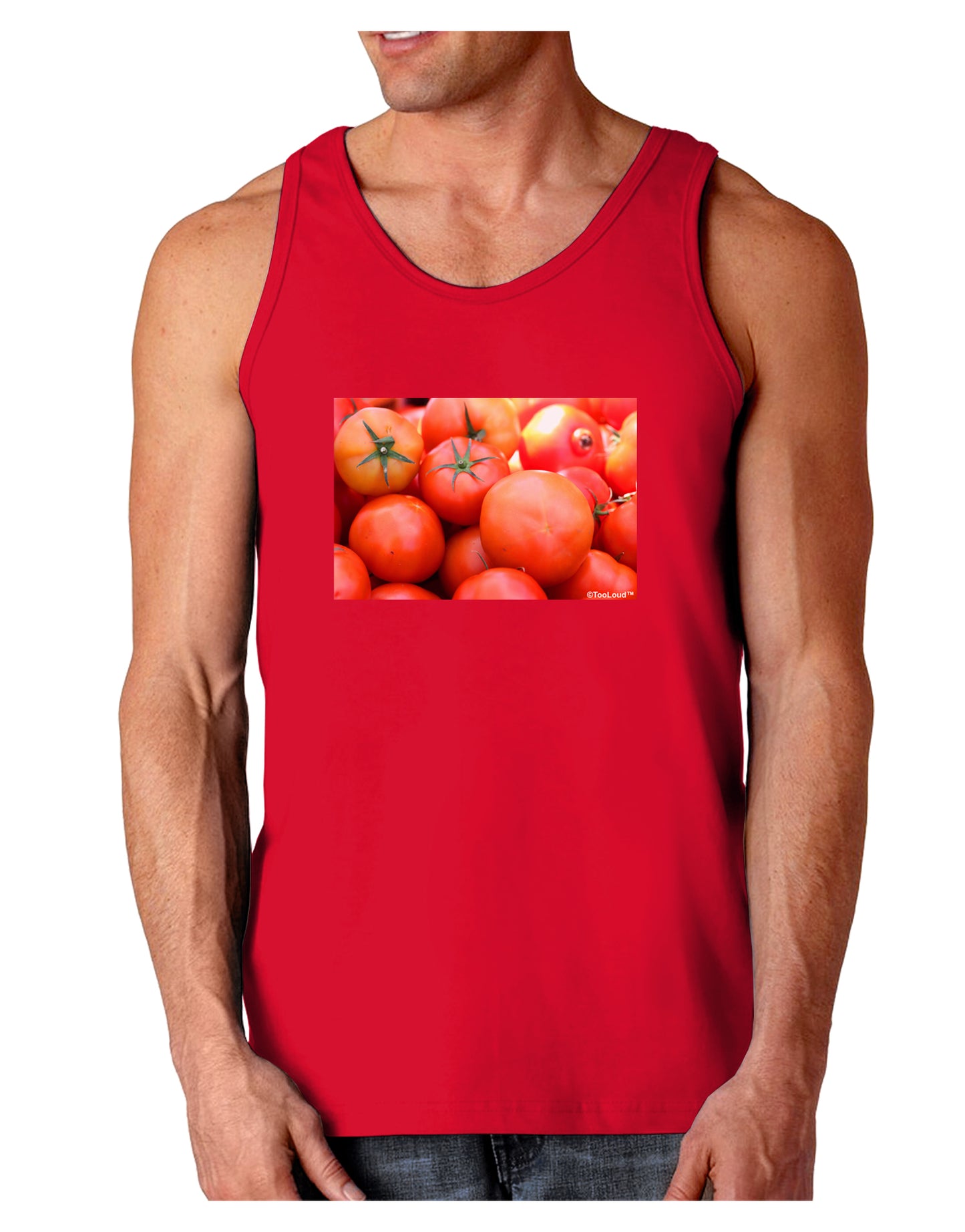 Buy Local Produce Tomatoes Dark Loose Tank Top-Mens Loose Tank Top-TooLoud-Red-Small-Davson Sales