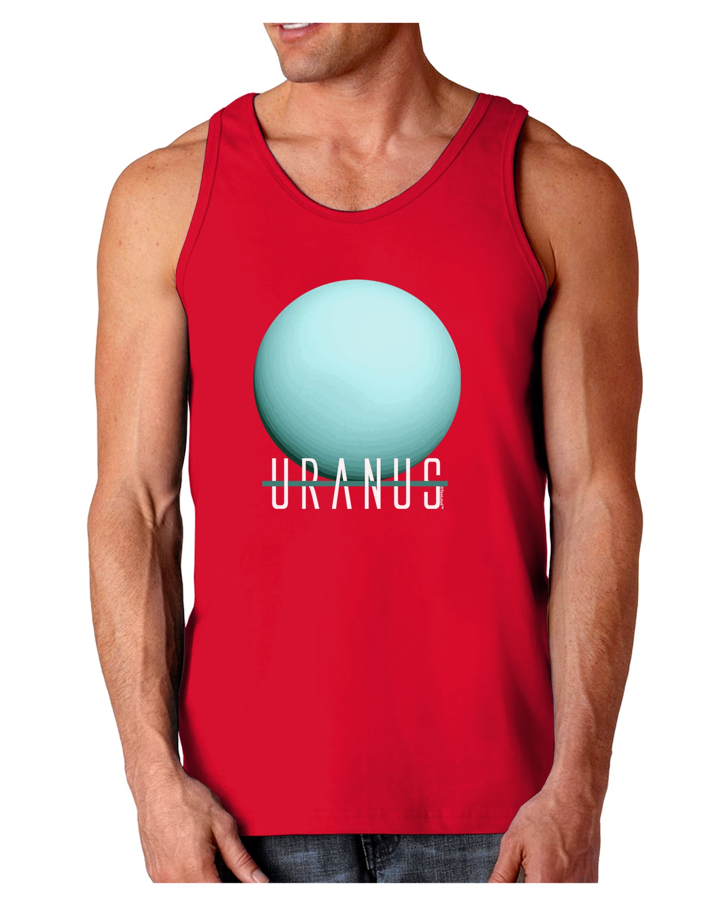 Planet Uranus Text Dark Loose Tank Top-Mens Loose Tank Top-TooLoud-Red-Small-Davson Sales