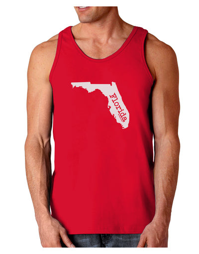 Florida - United States Shape Dark Loose Tank Top by TooLoud-Mens Loose Tank Top-TooLoud-Red-Small-Davson Sales