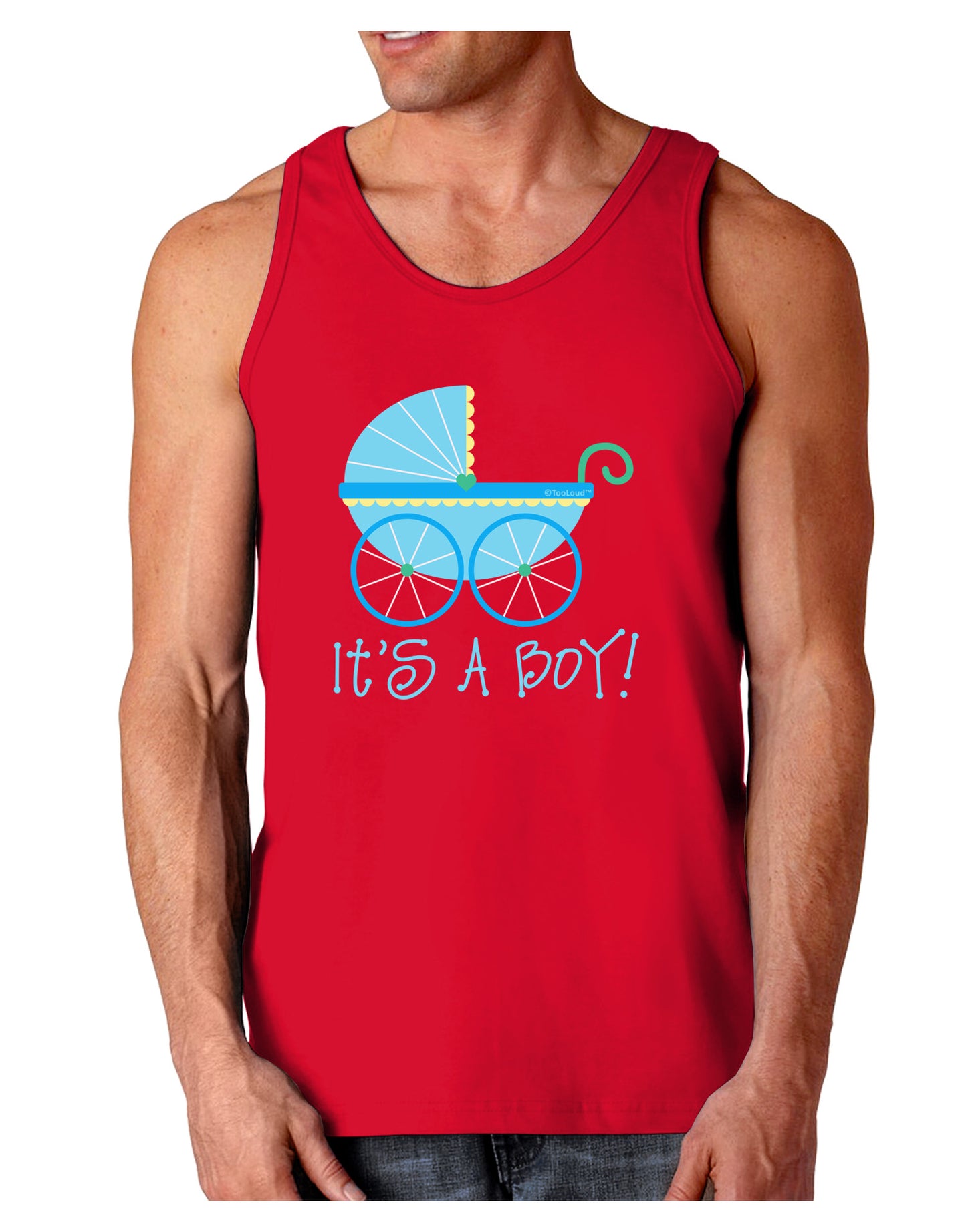 It's a Boy - Baby Boy Carriage Dark Loose Tank Top-Mens Loose Tank Top-TooLoud-Red-Small-Davson Sales
