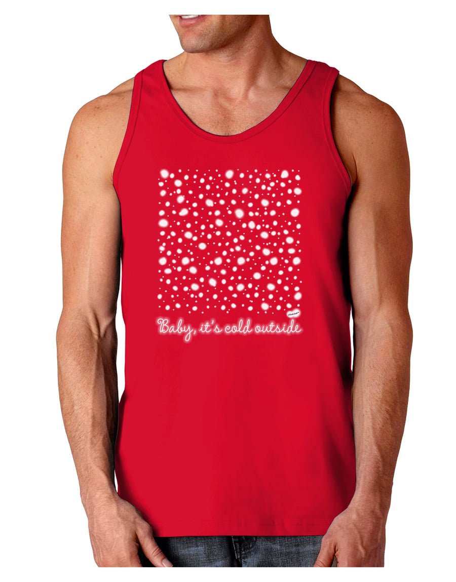 Baby It's Cold Outside Falling Snowflakes - Christmas Dark Loose Tank Top-Mens Loose Tank Top-TooLoud-Black-Small-Davson Sales