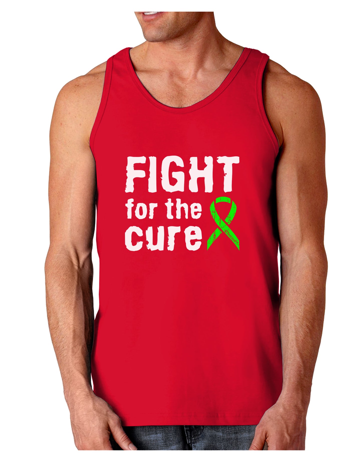Fight for the Cure - Lime Green Ribbon Lyme Disease Dark Loose Tank Top-Mens Loose Tank Top-TooLoud-Red-Small-Davson Sales