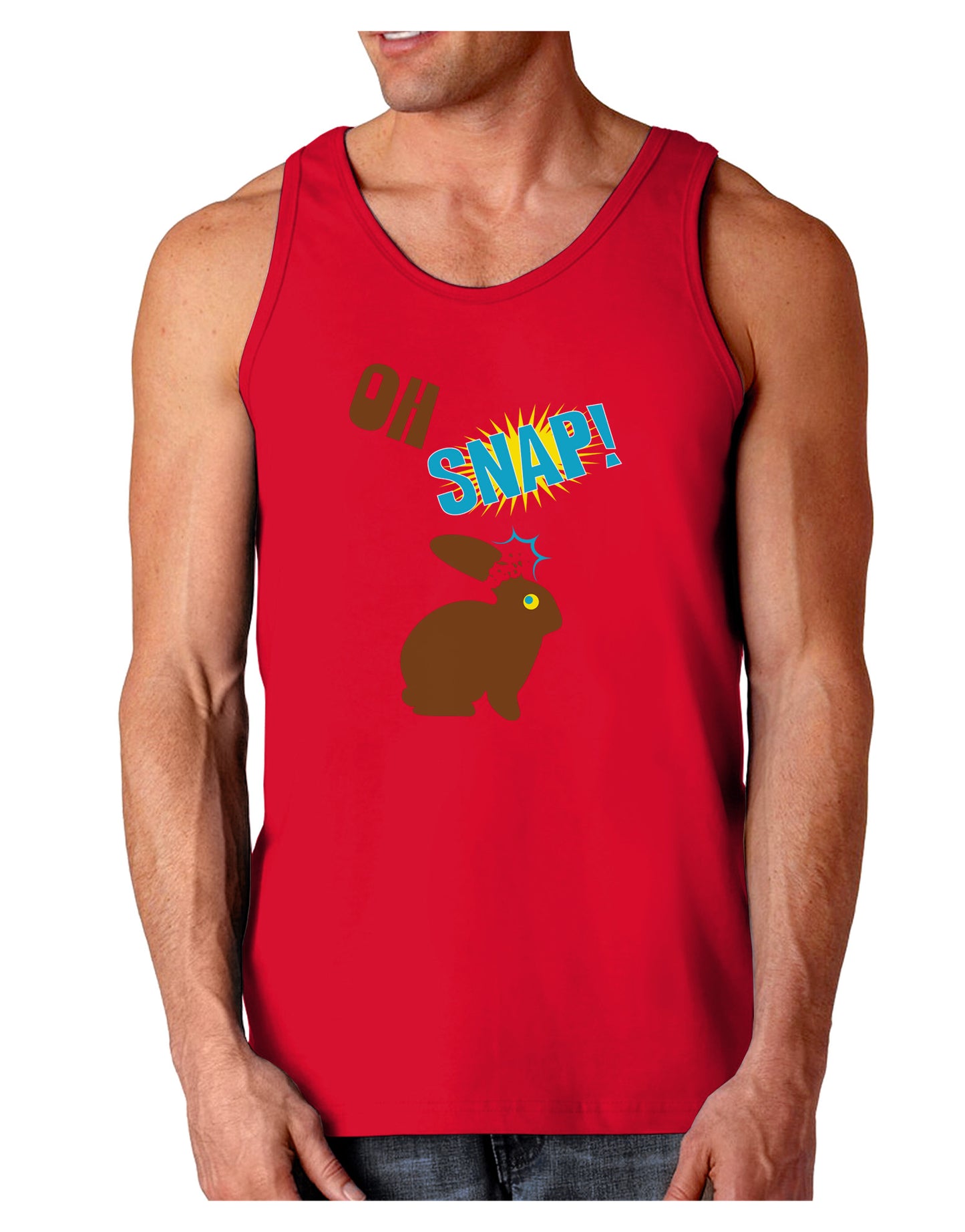 TooLoud Oh Snap Chocolate Easter Bunny Dark Loose Tank Top-Mens Loose Tank Top-TooLoud-Red-Small-Davson Sales