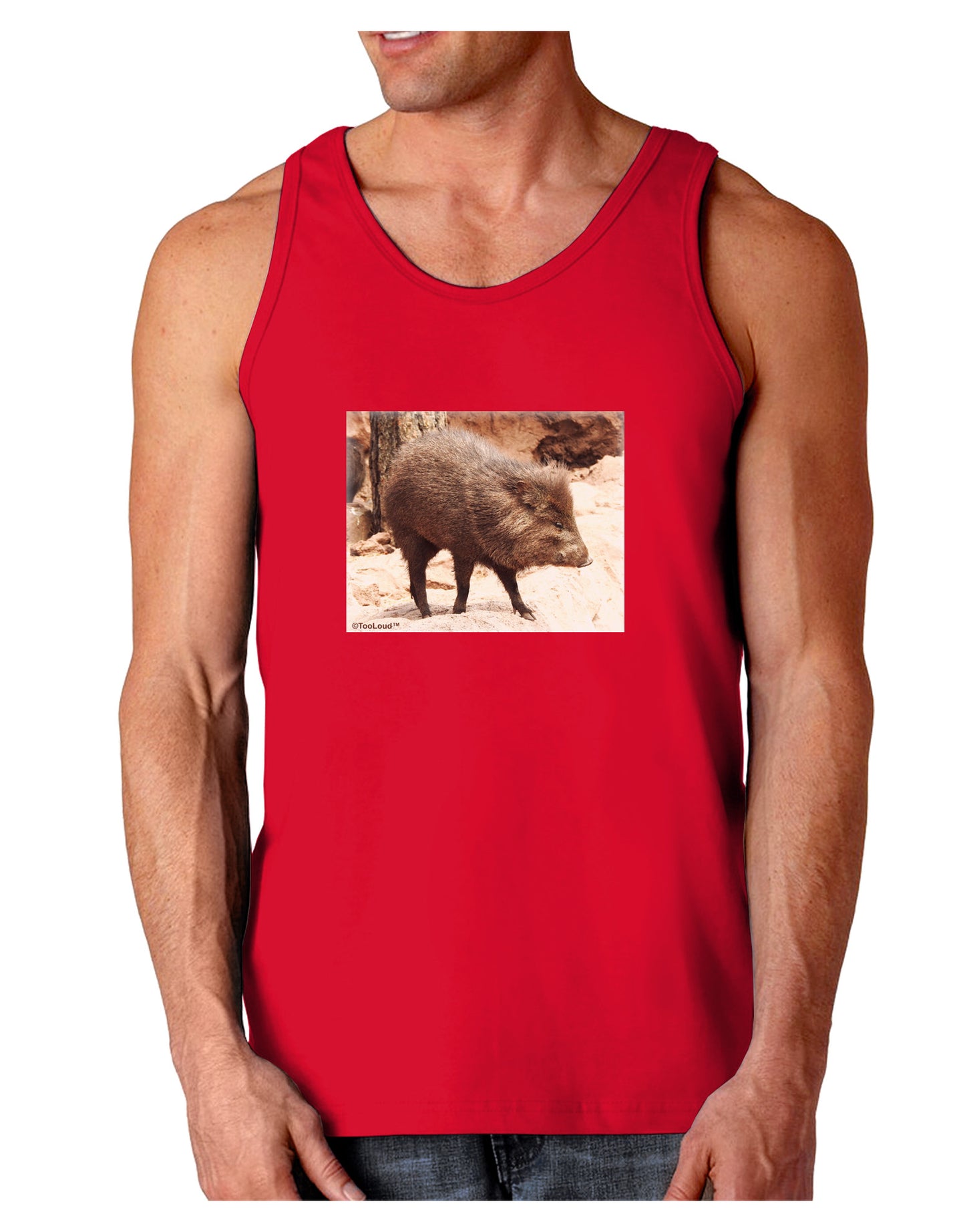 Little Javelina Dark Loose Tank Top-Mens Loose Tank Top-TooLoud-Red-Small-Davson Sales