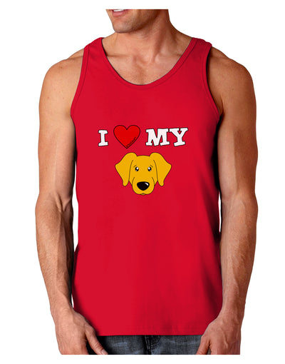 I Heart My - Cute Yellow Labrador Retriever Dog Dark Loose Tank Top by TooLoud-Mens Loose Tank Top-TooLoud-Red-Small-Davson Sales